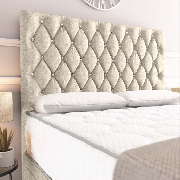 Moscow Divan Bed - Cream Chenille
