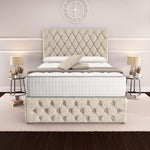 Moscow Divan Bed - Cream Chenille