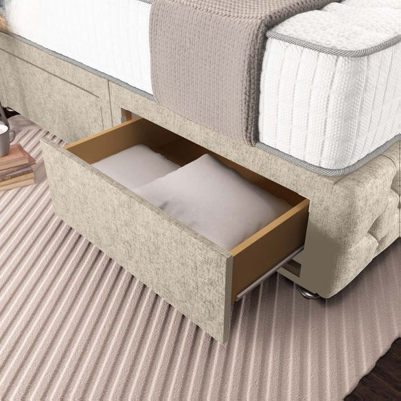 Moscow Divan Bed - Cream Chenille