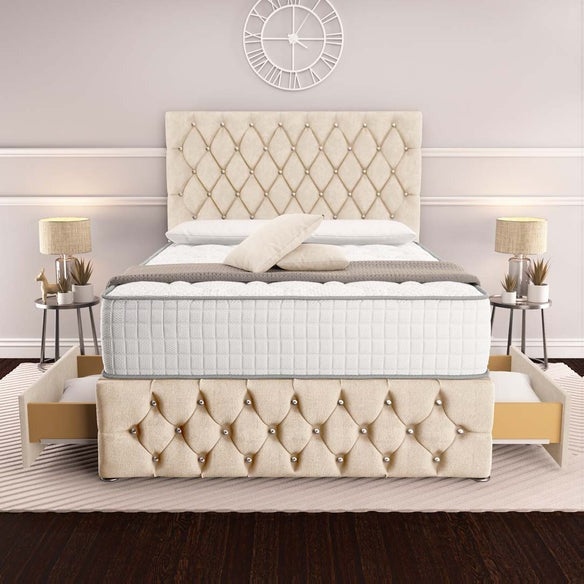 Moscow Divan Bed - Cream Naples