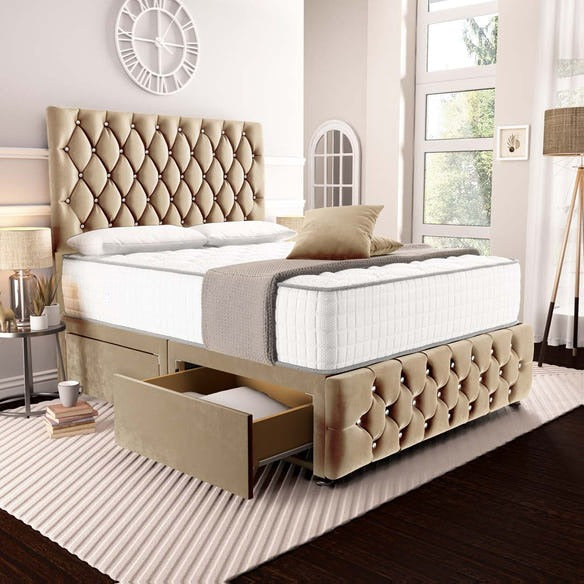Moscow Divan Bed - Mink Plush Velvet
