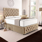 Moscow Divan Bed - Mink Plush Velvet
