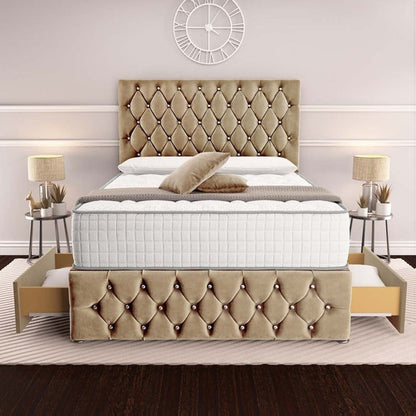 Moscow Divan Bed - Mink Plush Velvet