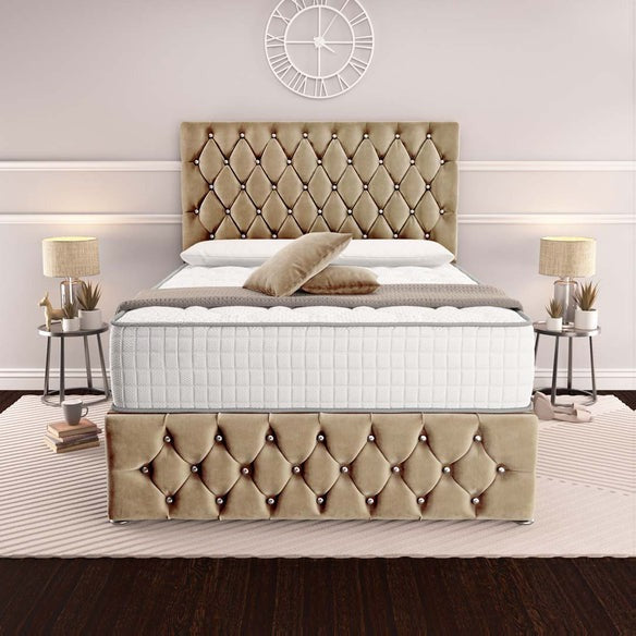 Moscow Divan Bed - Mink Plush Velvet