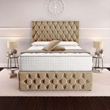 Moscow Divan Bed - Mink Plush Velvet