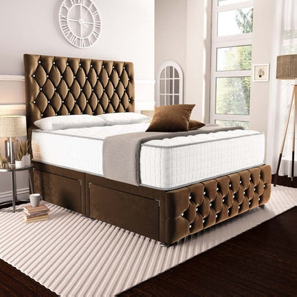 Moscow Divan Bed - Mocca Plush Velvet