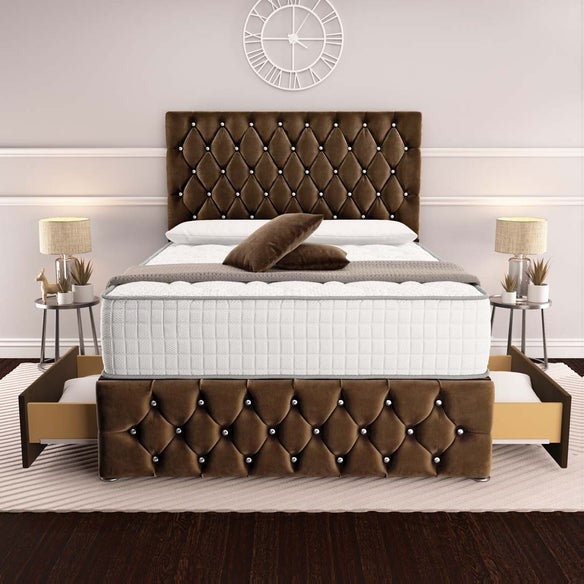 Moscow Divan Bed - Mocca Plush Velvet