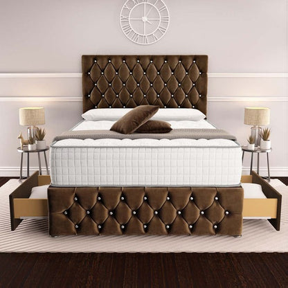 Moscow Divan Bed - Mocca Plush Velvet