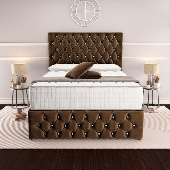 Moscow Divan Bed - Mocca Plush Velvet