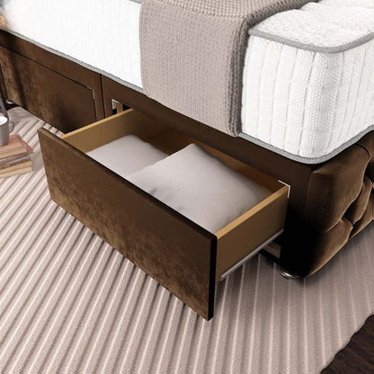 Moscow Divan Bed - Mocca Plush Velvet