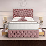 Moscow Divan Bed - Pink Plush Velvet