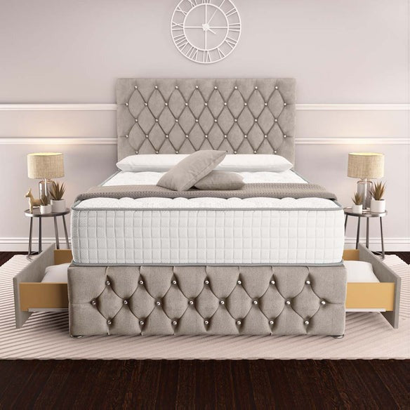 Moscow Divan Bed - Seal Grey Naples