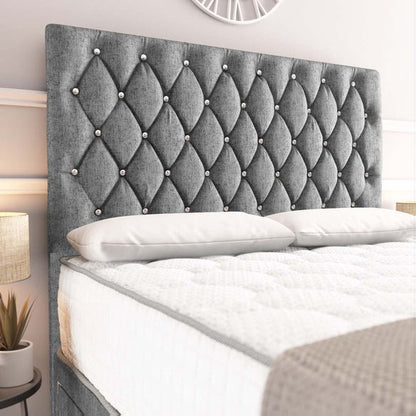 Moscow Divan Bed - Silver Chenille