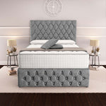 Moscow Divan Bed - Silver Chenille