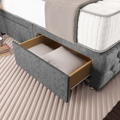 Moscow Divan Bed - Silver Chenille
