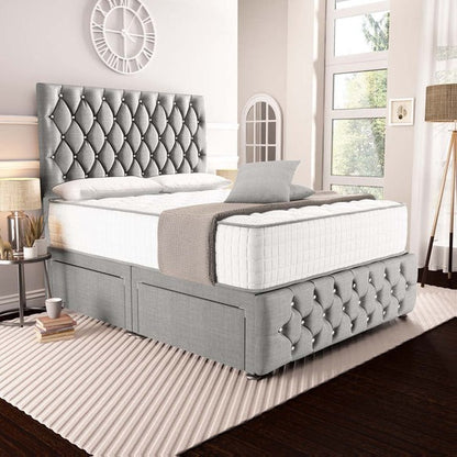 Moscow Divan Bed - Silver Linoso