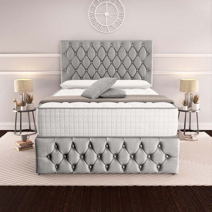 Moscow Divan Bed - Silver Linoso