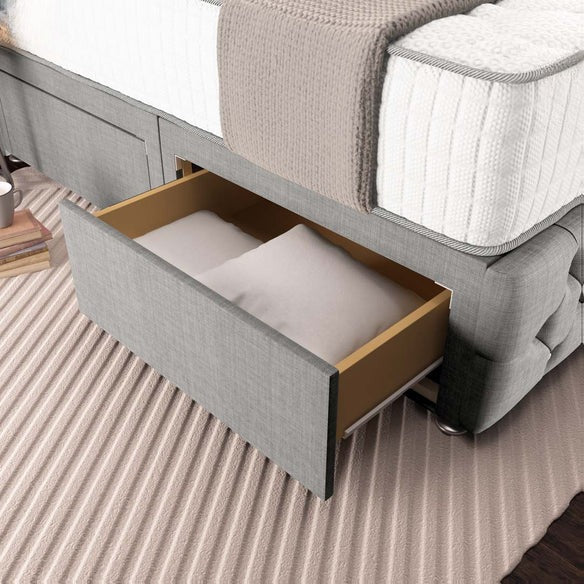 Moscow Divan Bed - Silver Linoso