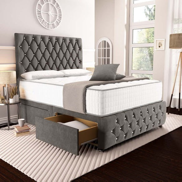 Moscow Divan Bed - Slate Grey Naples
