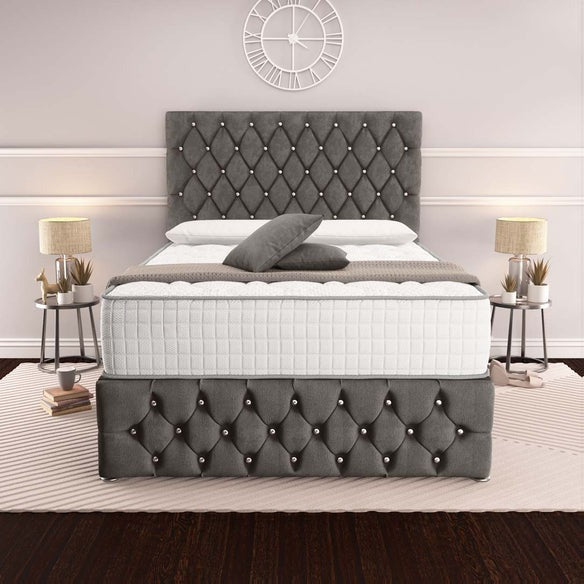 Moscow Divan Bed - Slate Grey Naples