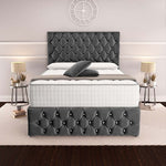 Moscow Divan Bed - Steel Plush Velvet