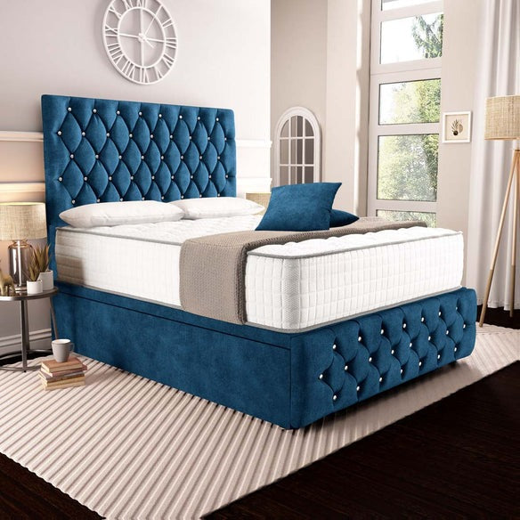 Moscow Ottoman Divan Bed - Blue Coniston