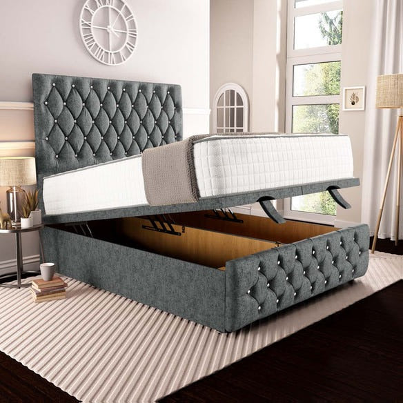 Moscow Ottoman Divan Bed - Charcoal Chenille