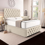 Moscow Ottoman Divan Bed - Cream Plush Velvet