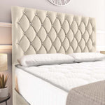 Moscow Ottoman Divan Bed - Cream Plush Velvet