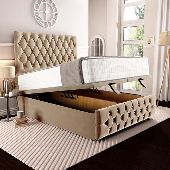 Moscow Ottoman Divan Bed - Mink Plush Velvet