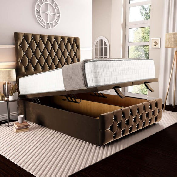 Moscow Ottoman Divan Bed - Mocca Plush Velvet