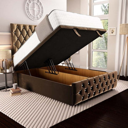 Moscow Ottoman Divan Bed - Mocca Plush Velvet