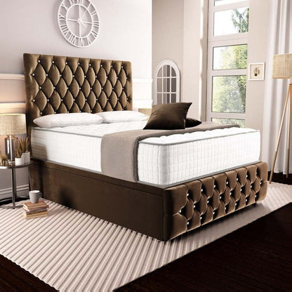 Moscow Ottoman Divan Bed - Mocca Plush Velvet