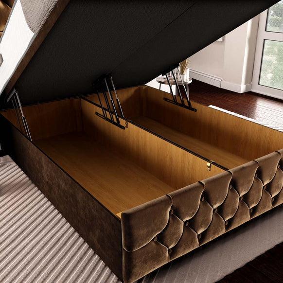 Moscow Ottoman Divan Bed - Mocca Plush Velvet