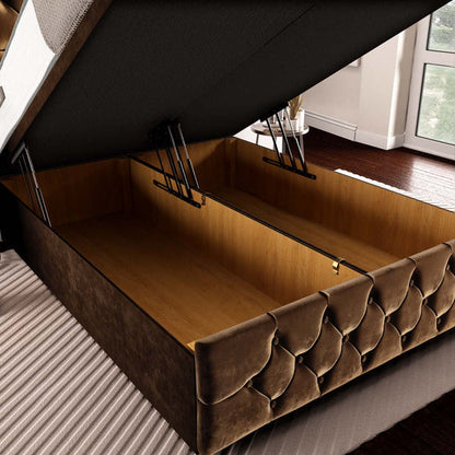 Moscow Ottoman Divan Bed - Mocca Plush Velvet