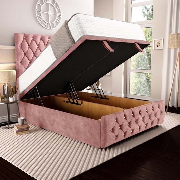 Moscow Ottoman Divan Bed - Pink Coniston