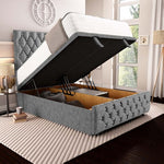 Moscow Ottoman Divan Bed - Silver Chenille