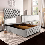 Moscow Ottoman Divan Bed - Silver Linoso