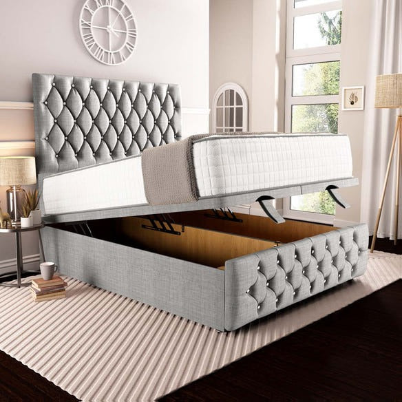 Moscow Ottoman Divan Bed - Silver Linoso