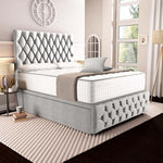 Moscow Ottoman Divan Bed - Silver Linoso
