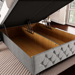 Moscow Ottoman Divan Bed - Silver Linoso