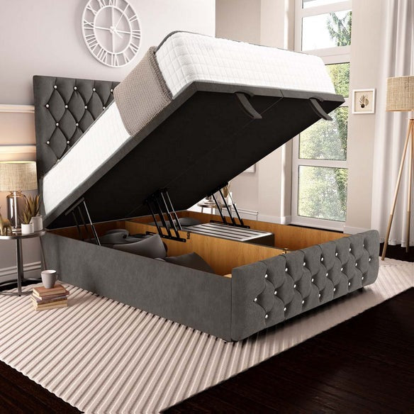 Moscow Ottoman Divan Bed - Slate Grey Naples