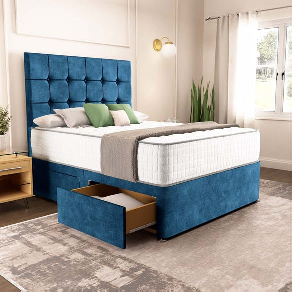 Oslo Divan Bed - Blue Coniston