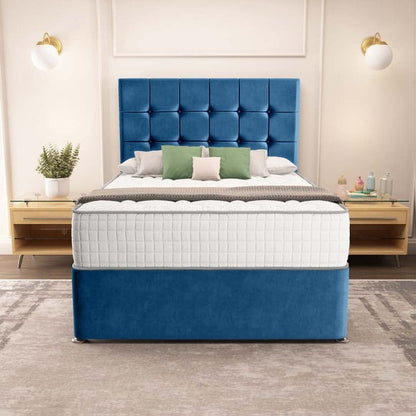 Oslo Divan Bed - Blue Plush Velvet