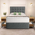 Oslo Divan Bed - Charcoal Chenille