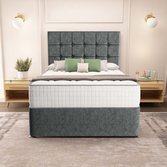 Oslo Divan Bed - Charcoal Chenille