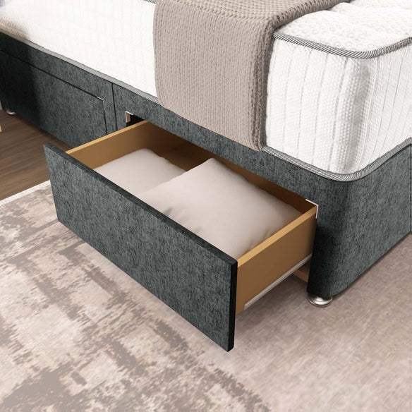 Oslo Divan Bed - Charcoal Chenille