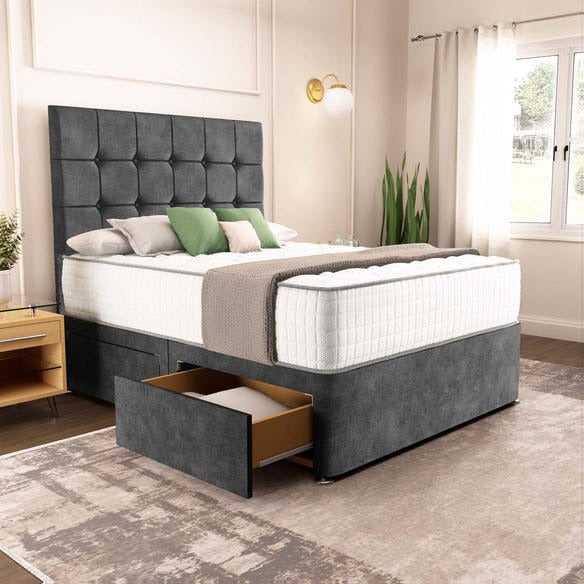 Oslo Divan Bed - Charcoal Coniston
