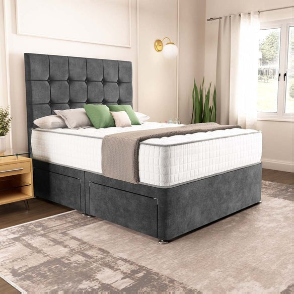 Oslo Divan Bed - Charcoal Coniston