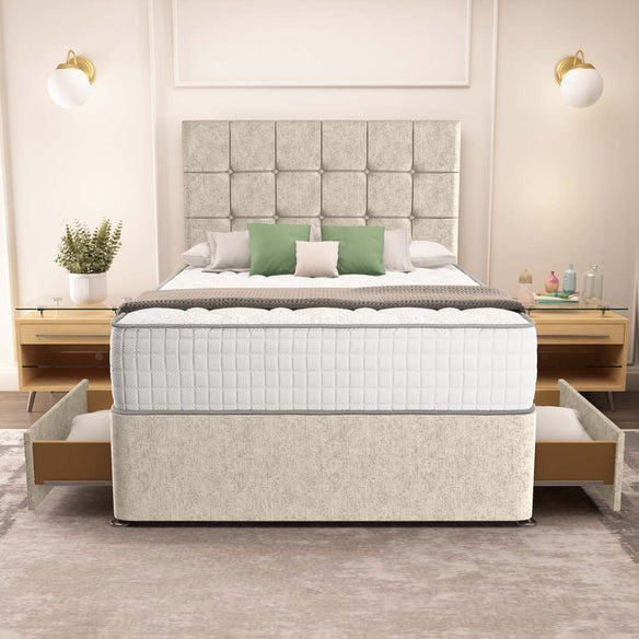 Oslo Divan Bed - Cream Chenille